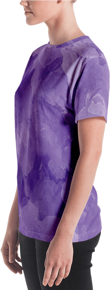 Violet Watercolor Women's T Shirt T Shirt Zazuze - T-shirt (1000x1000), Png Download