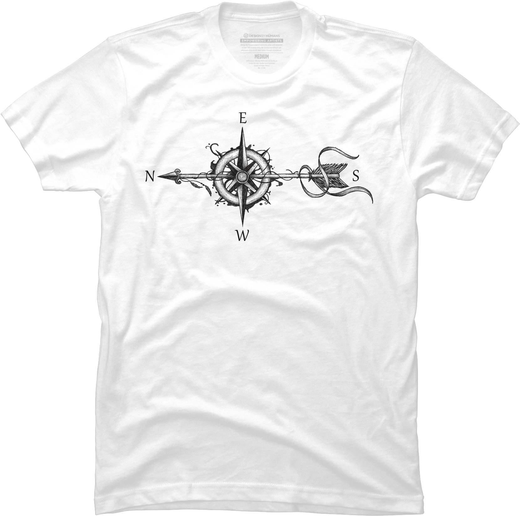 Compass With Arrow Mens T Shirt - Drlupo Merch (1800x1800), Png Download