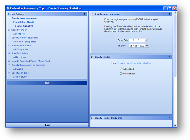 Includes Options For Event Date Range, Vendor, Field (788x583), Png Download