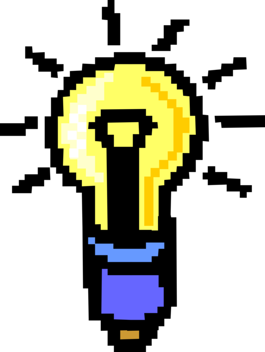Vector Illustration Of Light Bulb Good Idea Symbol - Bulb Icon (528x700), Png Download