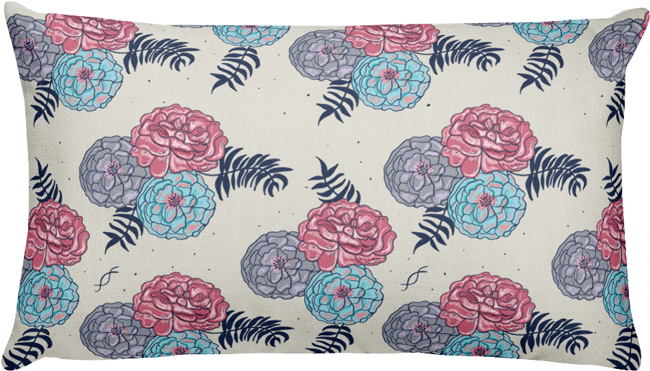 Three Flower Pattern - Cushion (1000x1000), Png Download