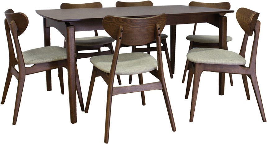 Rectangle Table For 6, Completed With Upholstered Bentwood - Small Dining Table Set Philippines (900x516), Png Download