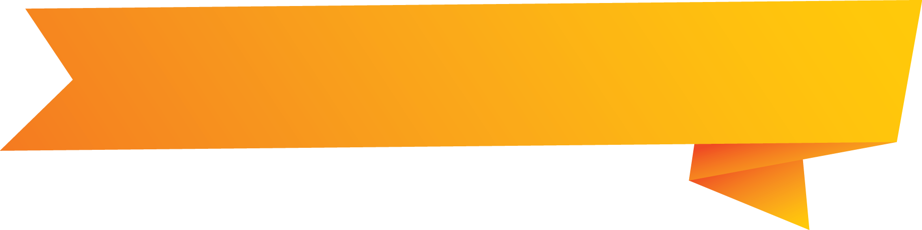 Yellow Banner Origami With Fold End - Orange (1838x459), Png Download