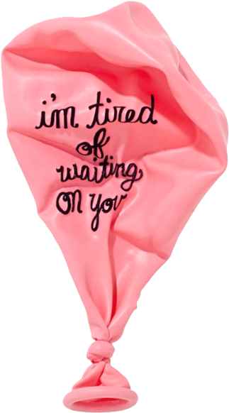 Balloons, Pink, And Tired Image - Artist (500x750), Png Download