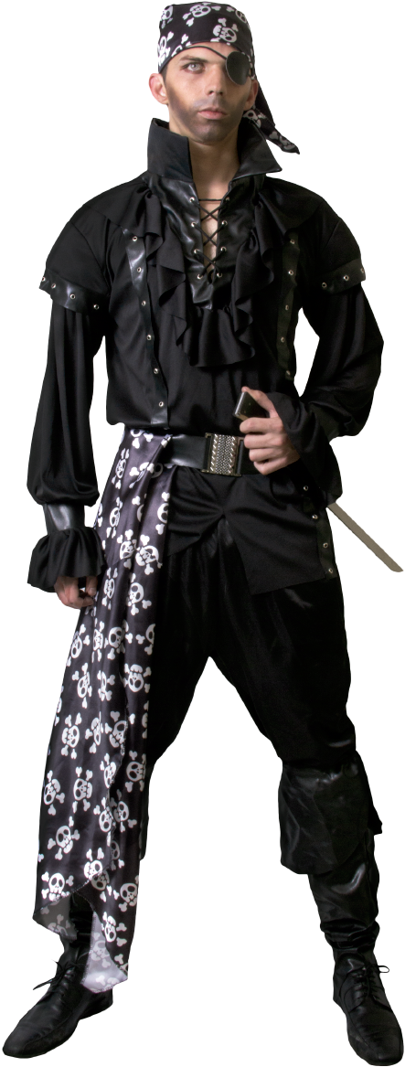 Disfraz De Pirata Para Hombre - Ac Lucy Thorne (449x1174), Png Download