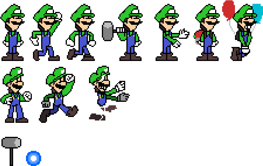 Luigi Mansion Sprite Sheet (1024x576), Png Download