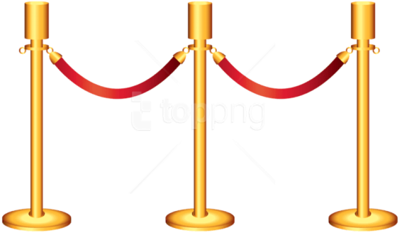 Free Png Download Golden Rope Barricade Transparent - Red Carpet Barricade Png (850x513), Png Download
