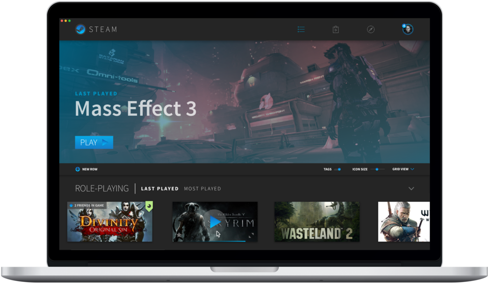 Redesigned Steam Homepage Featuring Custom Lists, Tags - Led-backlit Lcd Display (1000x593), Png Download