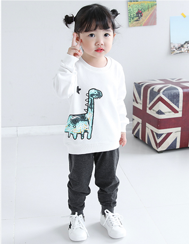 Dino Sweatshirt With Sweatpants Set Go1005w - Girl (800x800), Png Download