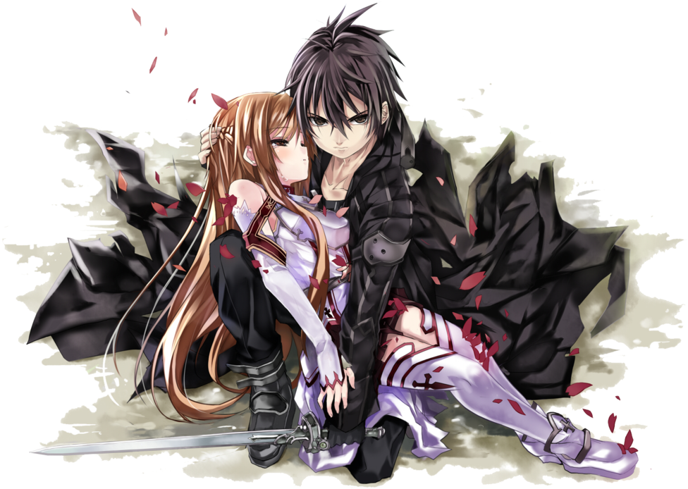 Sao Png - Ảnh Kirito Và Asuna (1024x739), Png Download