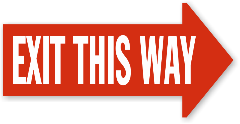 Exit This Way Right Arrow Floor Sign - Exit This Way Sign (800x415), Png Download