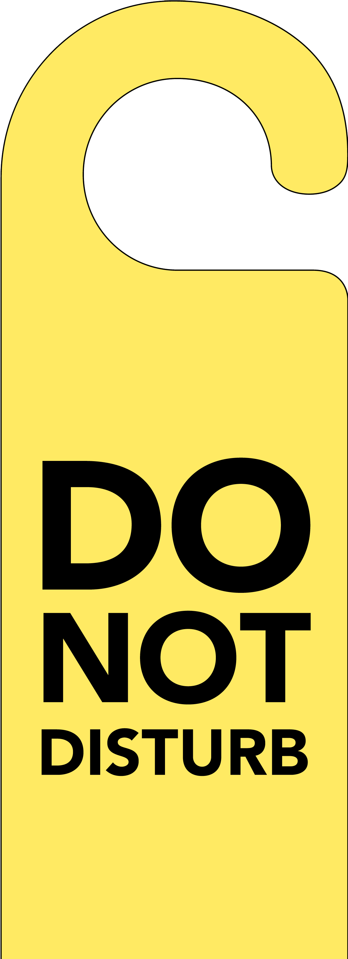 Yellow Do Not Disturb Door Hanger - Do Not Disturb Template Hotel (1205x3319), Png Download