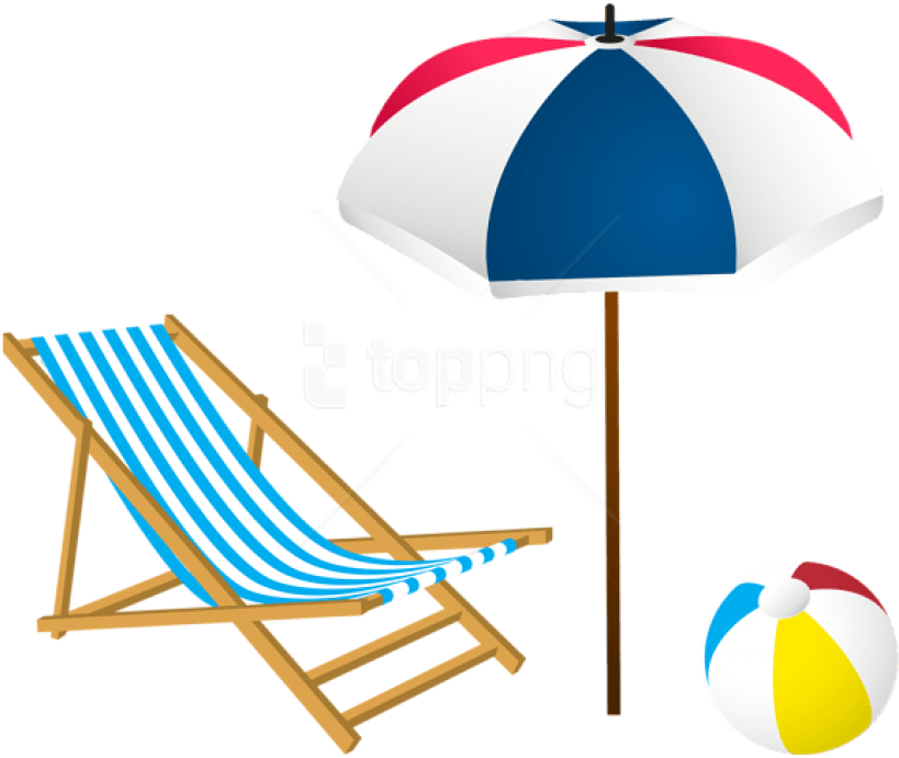 Free Png Download Beach Summer Set Png Clip-art Clipart - Transparent Beach Chair Clipart (850x706), Png Download