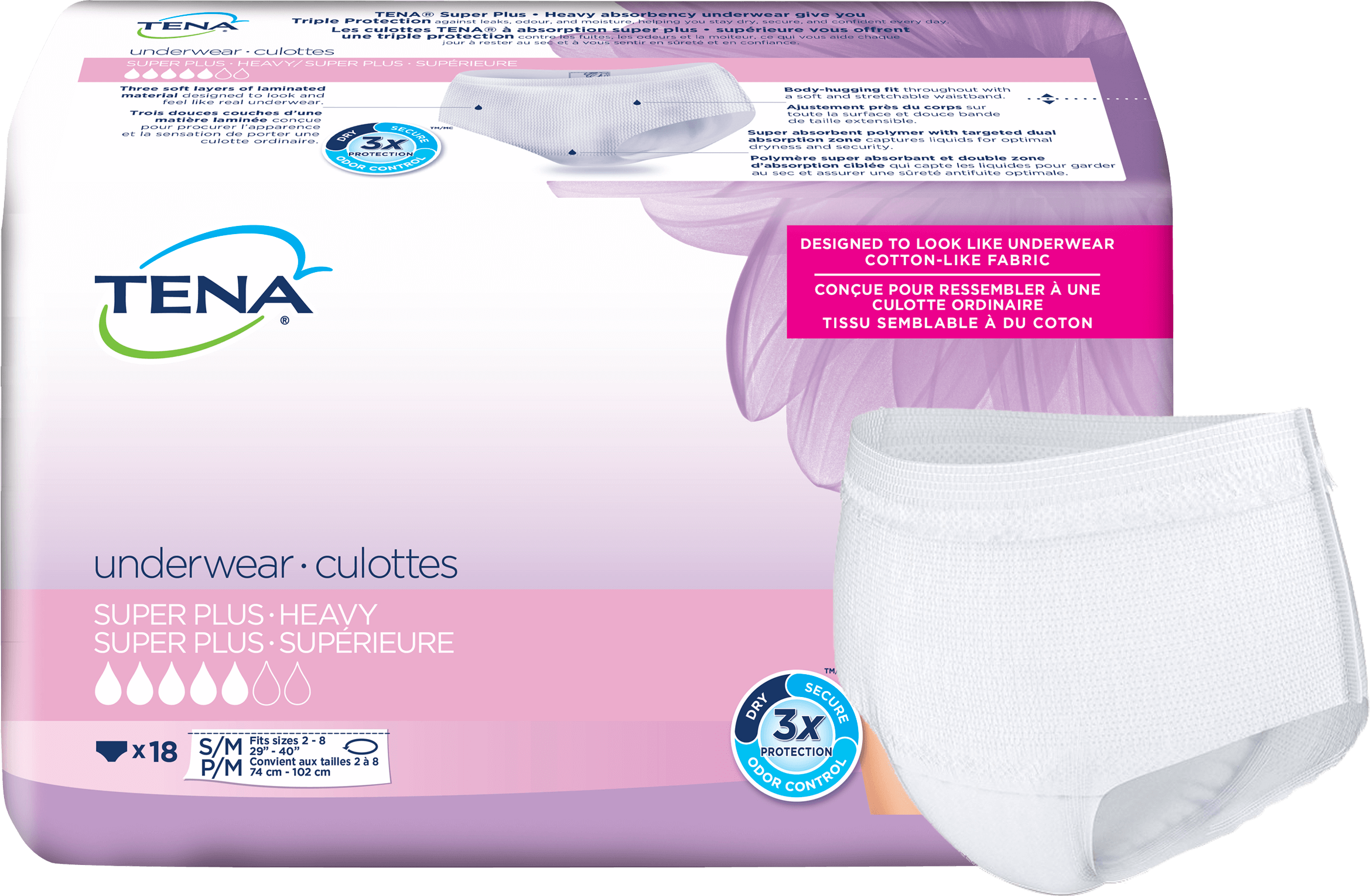 Tena Women Super Plus Underwear Sample - Women Tena (2339x1531), Png Download