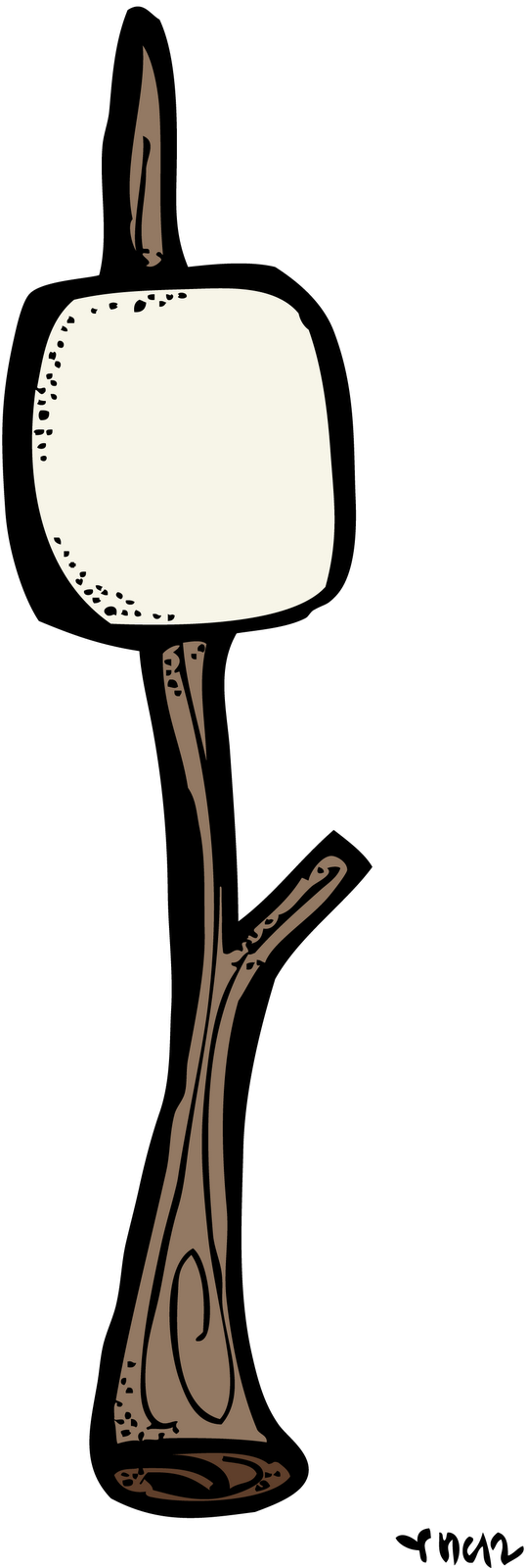 Marshmellow Clipart Transparent - S More Stick Clipart (539x1600), Png Download