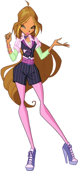 Flora 5 Rock - Winx Club Flora Outfits Season 7 (262x564), Png Download
