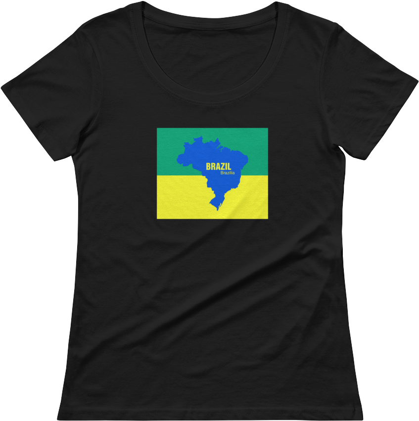 Brazil Flag Colors Women's Black Scoopneck T-shirt - Pilates T Shirt (1000x1000), Png Download
