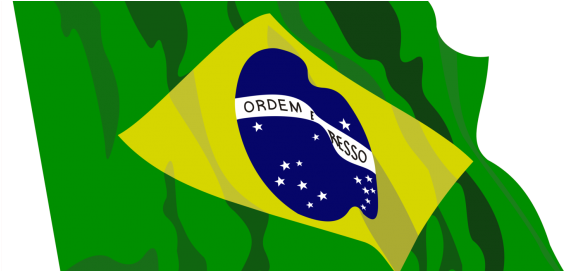 Brazil Flag Wave Vector Imageud - Brazil Flag Png (620x270), Png Download