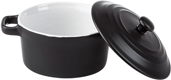 Individual Cooking Pot Black And Its Top Ø 10 Cm 25 - Lid (700x700), Png Download