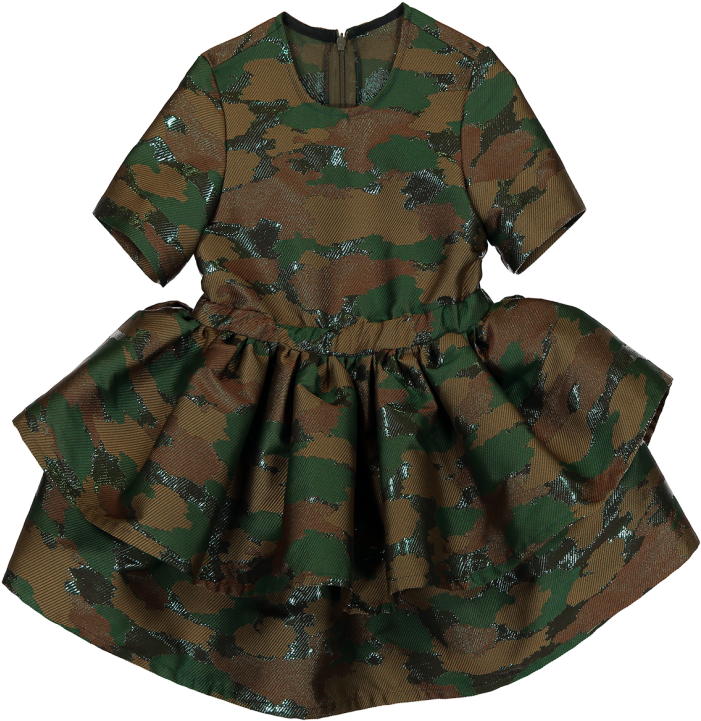 Caroline Bosmans Della Catessen Dress Camouflage - Military (960x720), Png Download