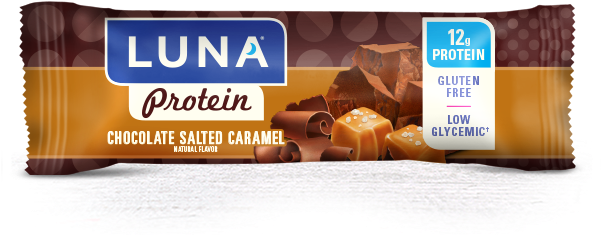 Chocolate Salted Caramel Flavor Packaging - Luna Protein Bars (625x510), Png Download