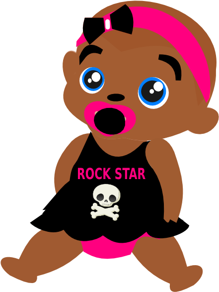 Graphic Library Library Baby Clip Art At Clker Com - Cartoon Black Girl Baby (450x596), Png Download