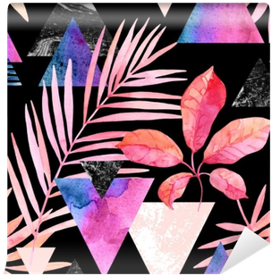 Watercolor Exotic Leaves, Grunge Textures, Doodles - Watercolor Painting (400x400), Png Download