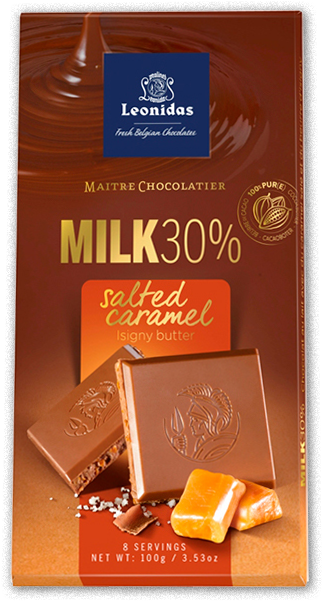 Leonidas Milk 30% Salted Caramel Isigny Butter Bars - Leonidas Chocolate Salted Caramel (712x712), Png Download