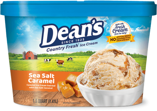Dean's Premium Sea Salt Caramel Ice Cream - Dean's Ice Cream (547x900), Png Download