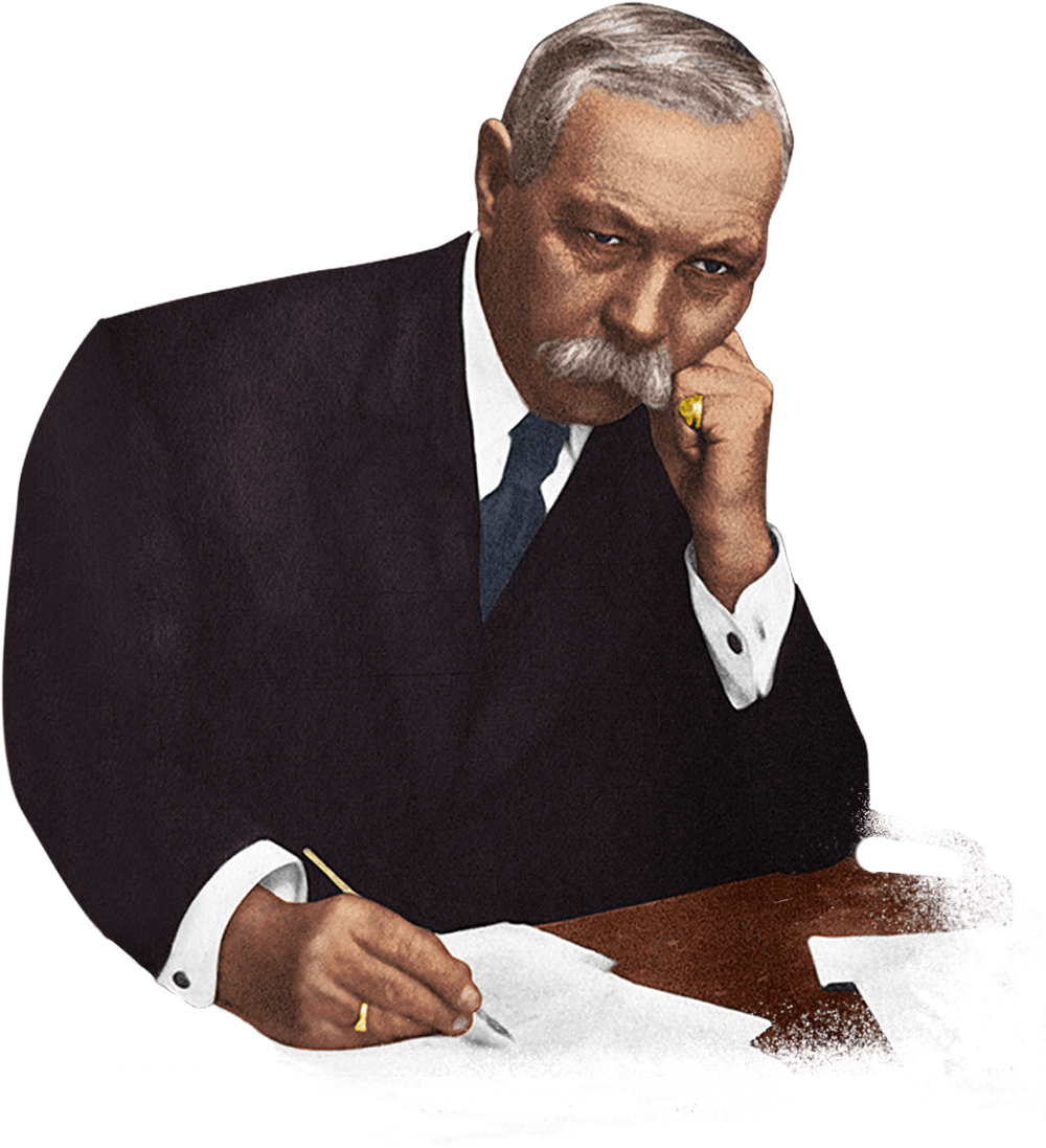 Arthur Conan Doyle Writing At Desk - Writing (1160x1500), Png Download