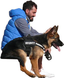 Imagenatives 0027 Sitting Man With Dog Cutout - Man With Dog Png (350x350), Png Download
