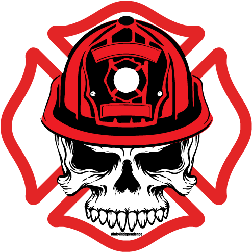Fire Chief Skull With Border Decal - Freelance Zombie Hunter - 5" Inches Decal/sticker (600x600), Png Download