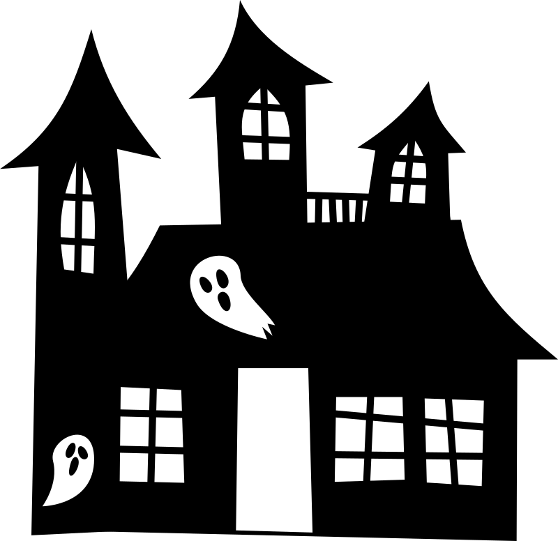 Haunted House Ghost Silhouette Drawing - Haunted House Silhouette (773x750), Png Download