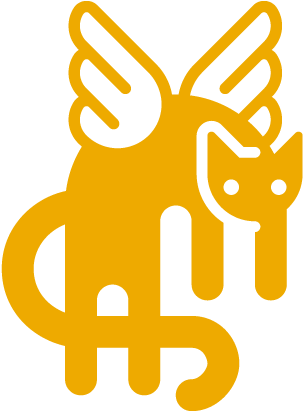 Flying Cat Logo (500x500), Png Download
