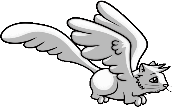 Updated 29 Jan - Cat With Wings Animated (650x562), Png Download