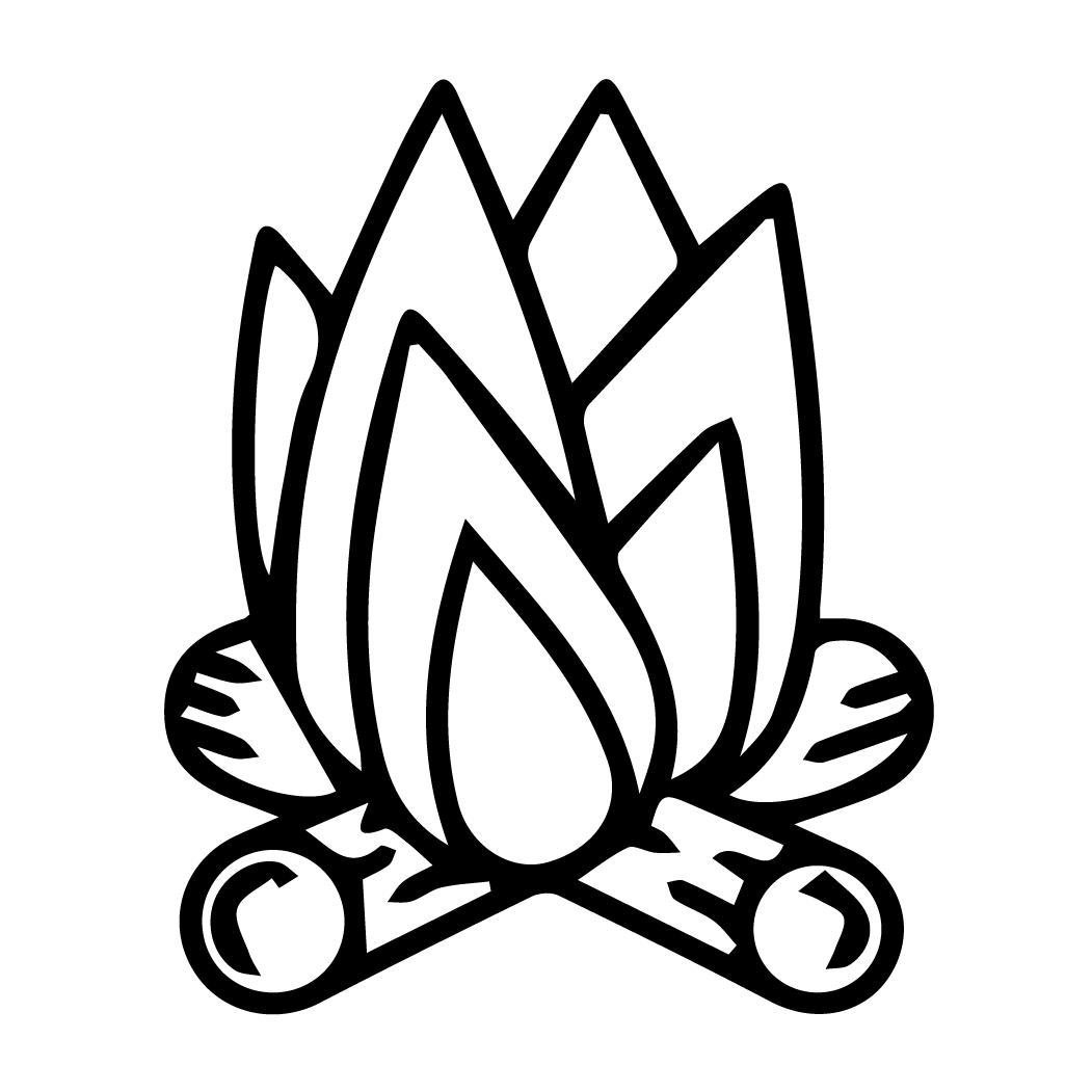 Camp Fire Decal - Outline Of A Campfire (1051x1051), Png Download