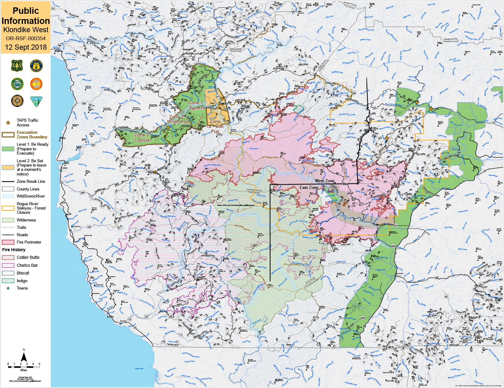 An Information Map Of The Klondike Fire Showing The - Information (1650x1266), Png Download