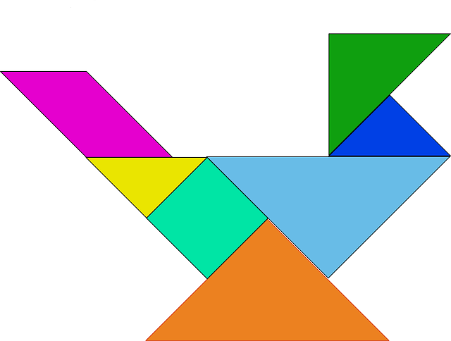 Shapes, Blocks, Game, Colored, Asian, Geometric, Color - Figuras Formadas Por El Tangram (640x484), Png Download