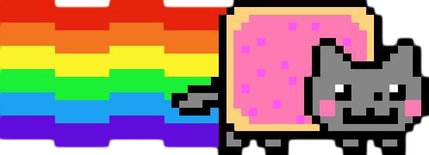 The Community For Graphics Enthusiasts - Nyan Cat Clipart (608x220), Png Download