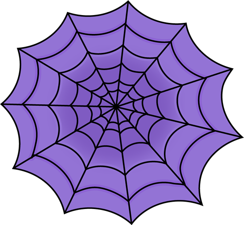 Purple Spider Web Halloween Clipart, Halloween Ideas, - Spider Web Clipart Black And White (500x463), Png Download
