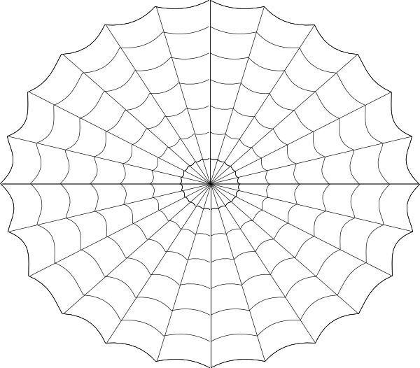 Spider Web Line Drawing At Getdrawings - Big Spider Web Drawing (600x526), Png Download