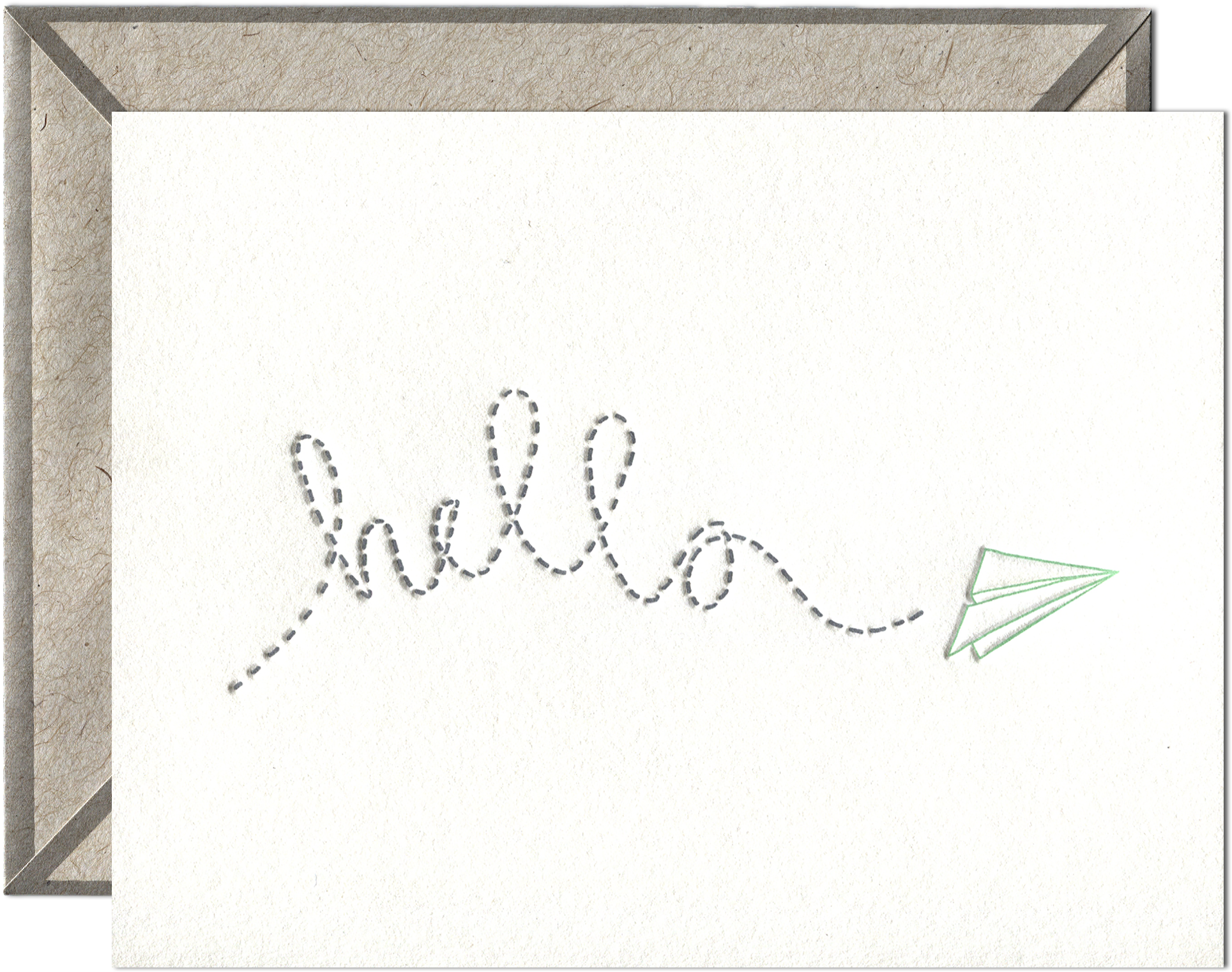 Hello Paper Plane Letterpress Greeting Card - Love Ambigram (2048x2048), Png Download