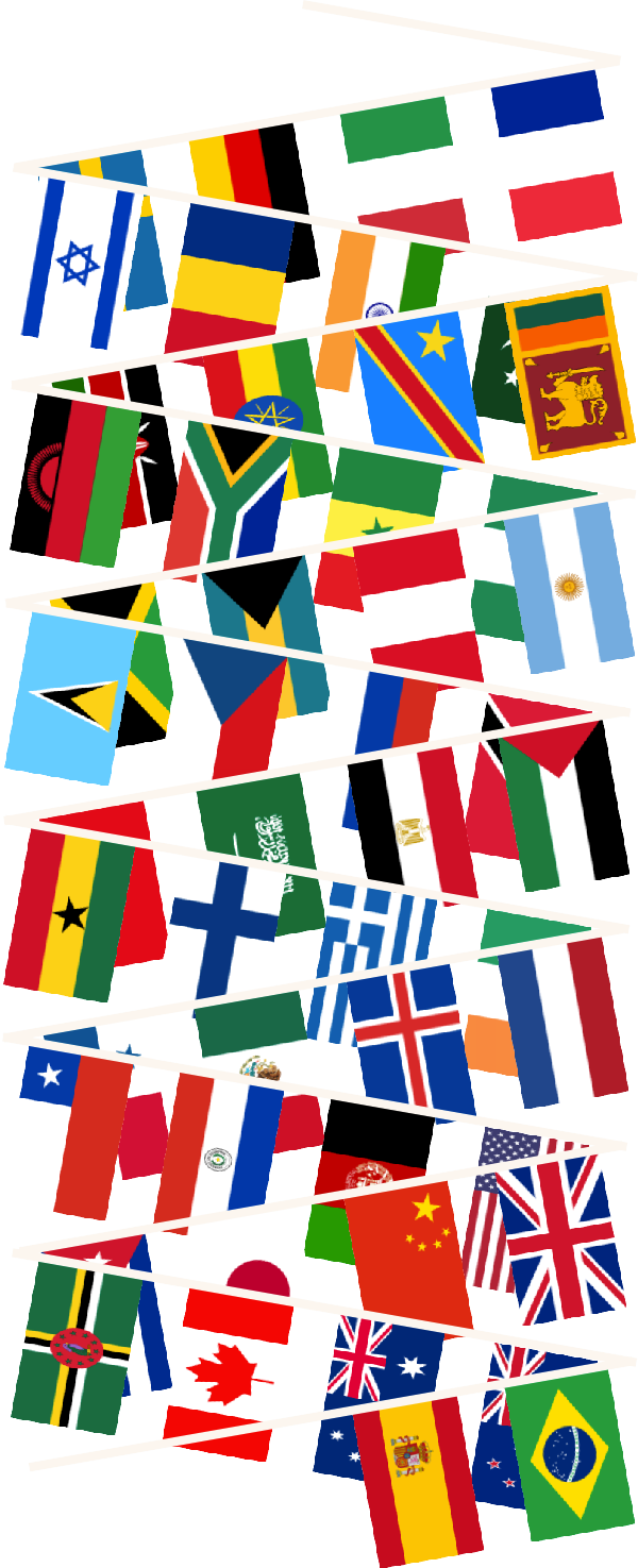 Giant Multi Nation Bunting - Translation (600x1475), Png Download