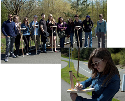 Students Standing In A Line Posing Outside For A Picture - Tree (400x323), Png Download