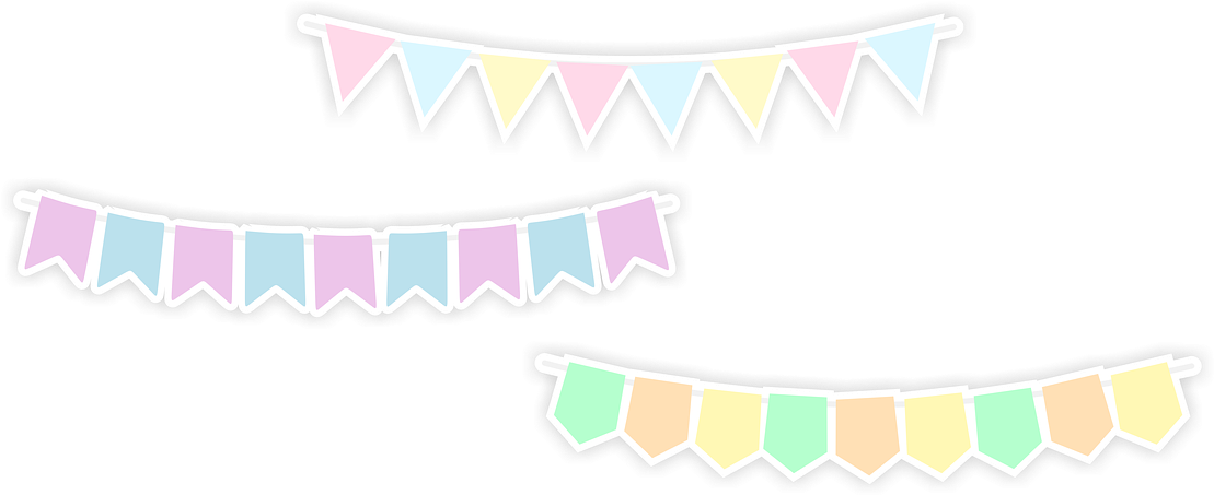 Pennant Banner Banner Shabby Chic - ป้าย พาส เท ล Png (1280x615), Png Download