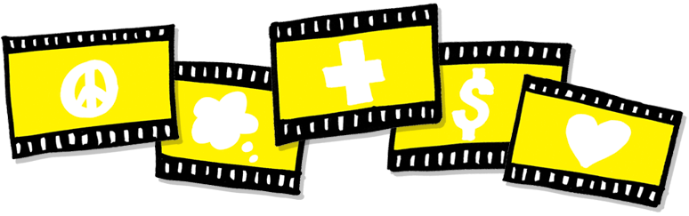 Filmstrips - Yellow Film Strips Png (774x243), Png Download
