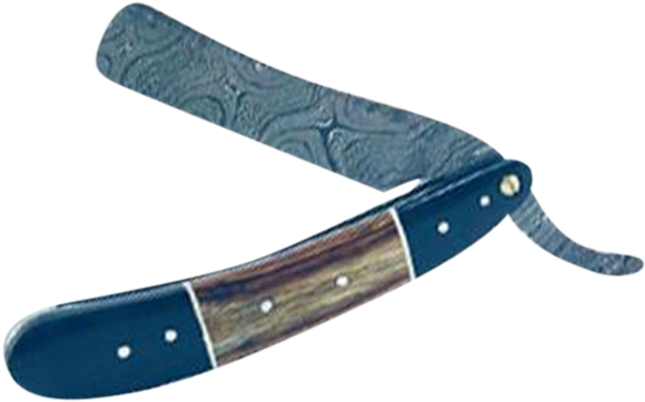 Damascus Straight Razor Steel Blade And Horn / Wood - Blade (600x600), Png Download