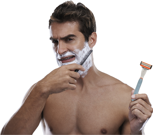 Razor Guy Straight Razor - Shaving Man Gillette (600x562), Png Download
