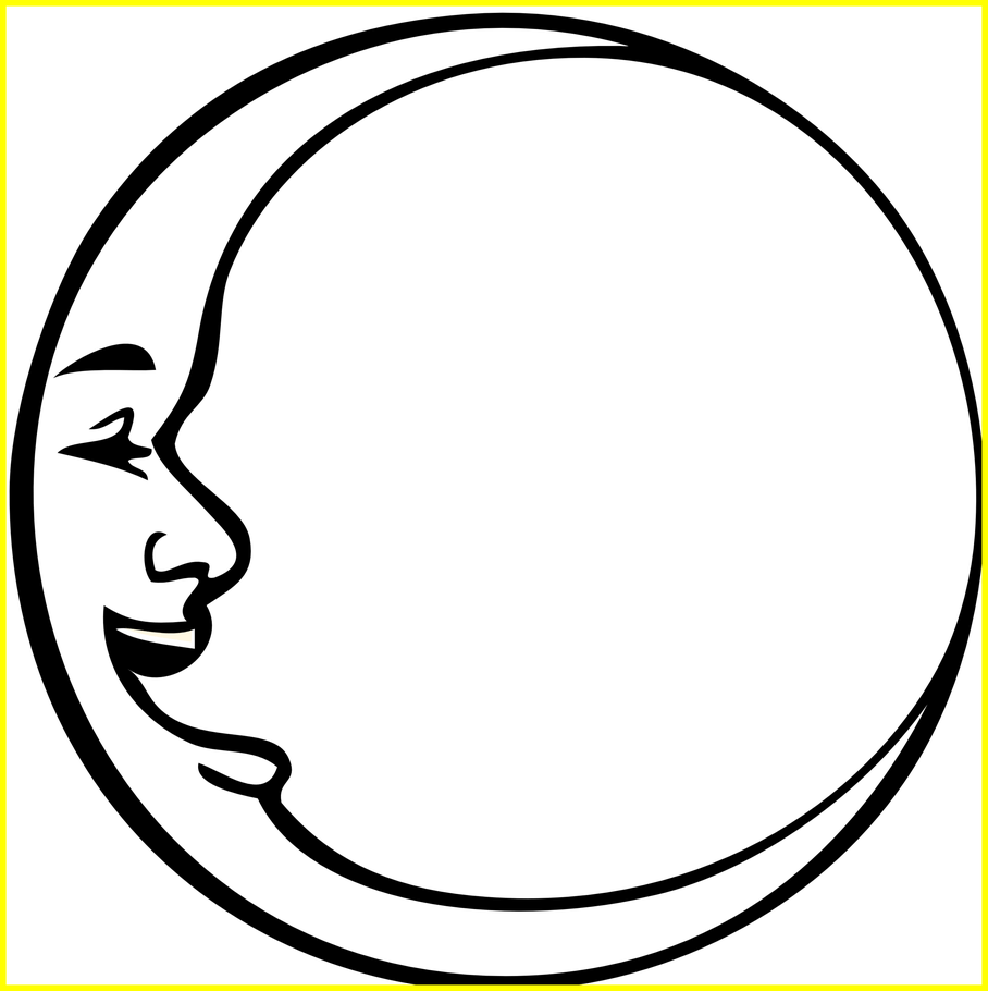 Best For U Triple Moon Symbol Outline - Crescent Moon Face Vector (908x910), Png Download