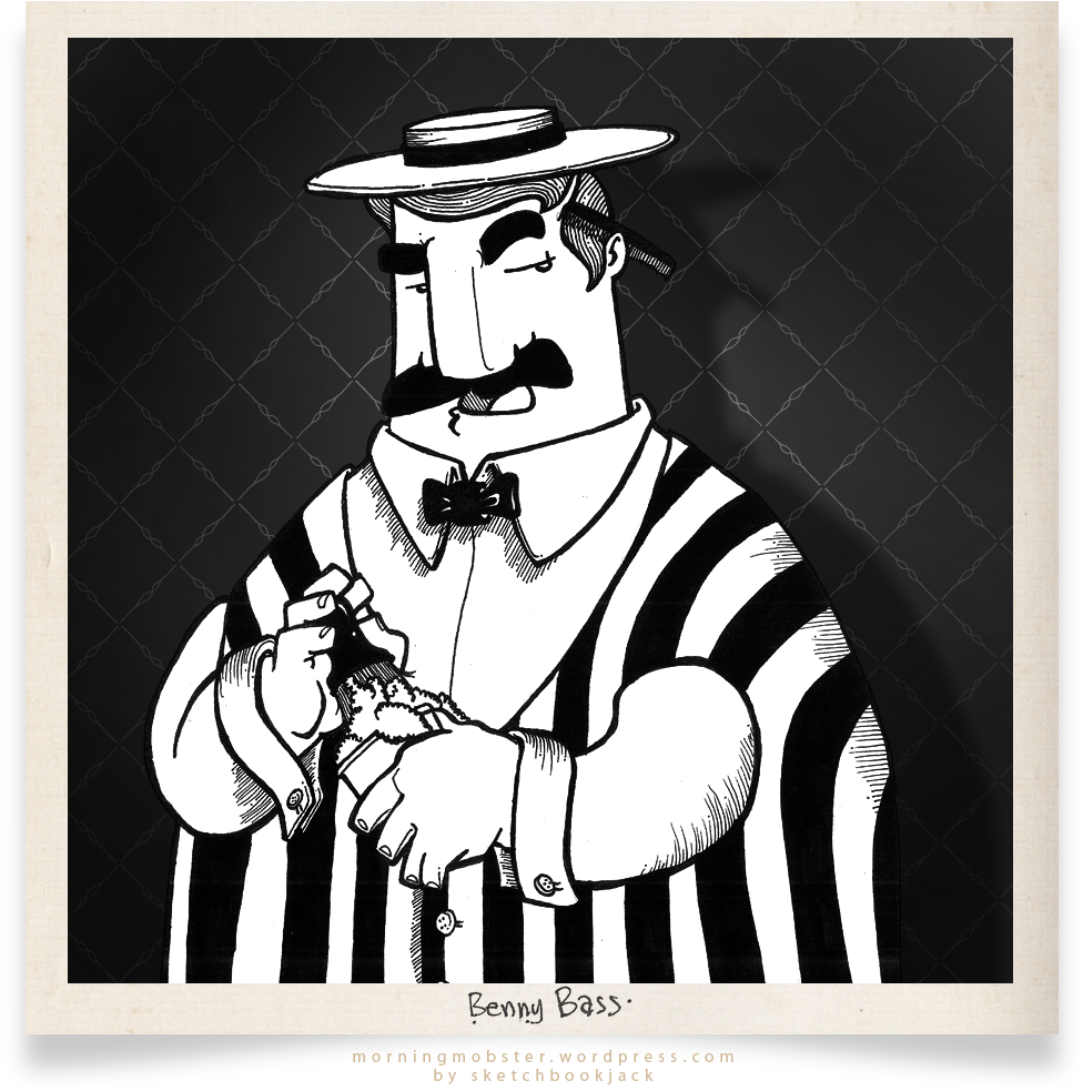 Benny Bass Daily Mobster Sketchbookjack Cartoon Illustration - Music (1000x1000), Png Download